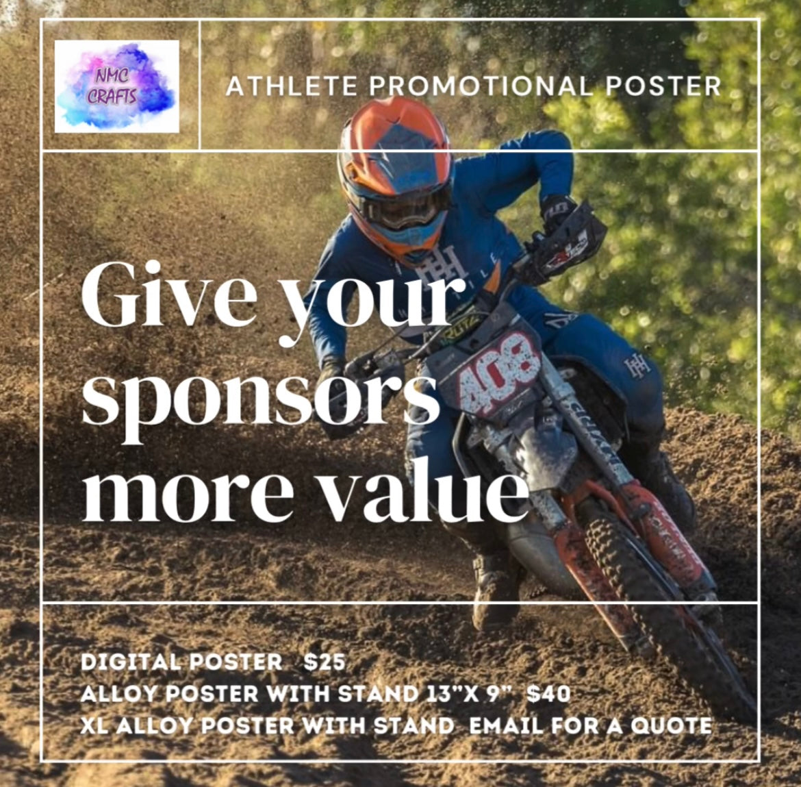 Promotional Athlete Alloy Poster 13” X 9”