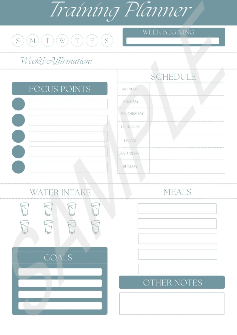 Printable Training Planners